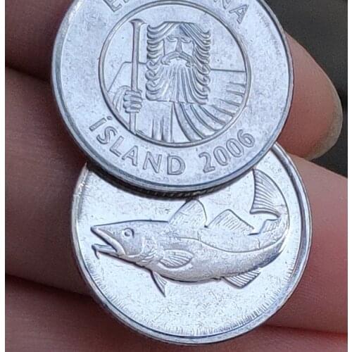 21.5mm Iceland ,100% Real Genuine Comemorative Coin,Original Collection