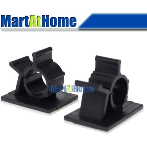30pcs Black Adhesive Backed Nylon Wire Adjustable Cable Clips Clamps Cord Management Fits Dia. 7.9~10.1mm/3.1~4 inch Cable