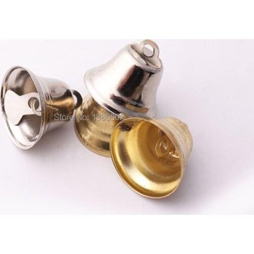 30pcs/lot 22*20mm Silver and Gold color Iron Jingle bell Christmas Bells for Decoration Accessories