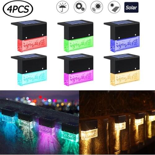 4Pcs Outdoor Waterproof Solar Stair Light Decorative LED Deck Lamp Garden Path Nightlight