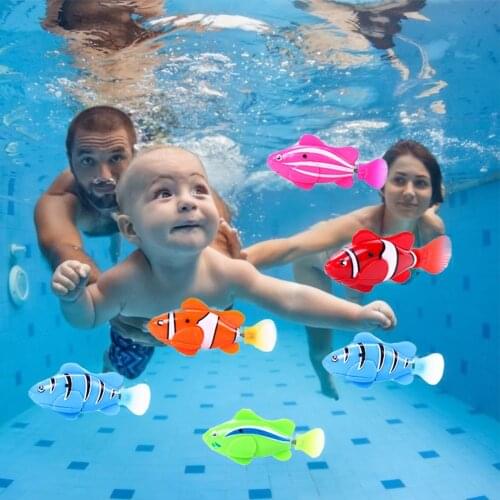 4Pcs Robot Electronic Fish Swim Toy Robotic Pet for Kids Bath Toy Fishing Decorating Act Like Real Fish Water Grass