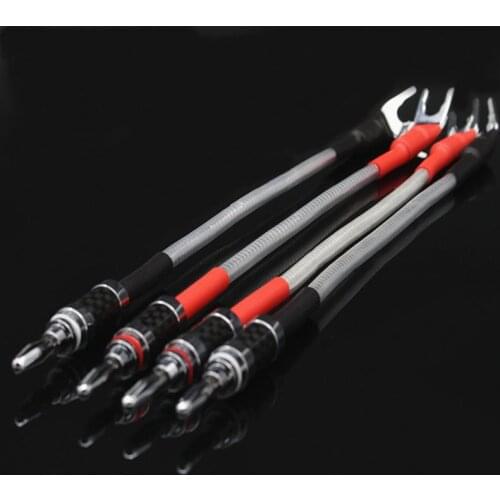 4pcs Hifi CMC Pure Red Copper Yspade Nordost Odin 7N OFC Silver Plated Jumper Audio Cable HIFI Speaker Jumper Cables