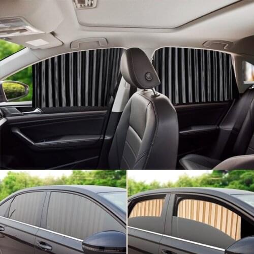 4Pcs/Set Universal Car Window Sunshade Curtain High Quality Imitation Silk Material Car Window Full Set Magnetic Sunshade
