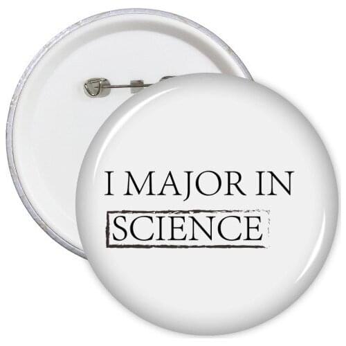 Quote I Major In Science Round Pins Badge Button Clothing Decoration Gift 5pcs