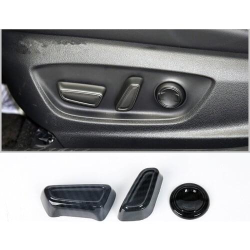 5PCS Carbon Fibre Electric Seat Knob Switch Decoration Cover for Toyota Camry 2017 2018 8th Refit Accessories