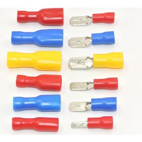 1000x 6.3MM Fully Insulated Blue Female Electrical Spade Crimp Connector Terminals
