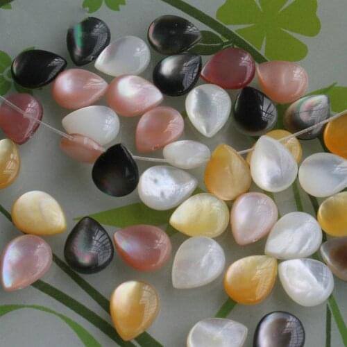 60pcs Wholesale 8x10mm Natural Mother-Of-Pearl Shell Drop Shaped Hand-Made Creative Earrings Necklace Pendant Accessories