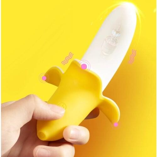 Banana Clitoral Vibrator G-spot Vaginal Anal Orgasm Dildo Stimulator Massager Female Masturbator Cute Adult Sex Toy for Woman