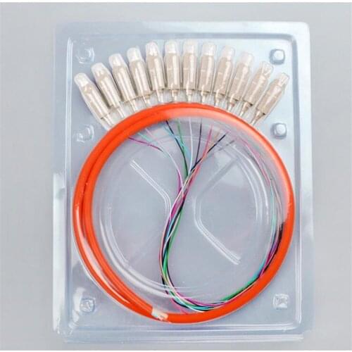 Free shipping 12 core Fiber Optic Bundle Pigtail SC multimode fiber optical MM OM1 62.5/125, 1-3 Meters