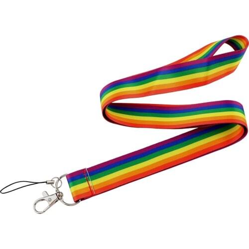 CB802 Rainbow Lanyard Cartoon Neck Strap Lanyard for Key ID Card Badge Holder Mobile Phone Straps Lanyard Keychain