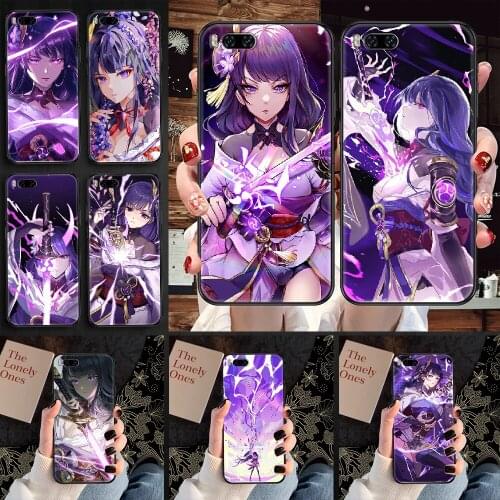 Genshin Impact RAIDENSHOGUN Phone case For Xiaomi Mi Max Note 3 A2 A3 8 9 9T 10 Lite Pro Ultra black soft back pretty bumper