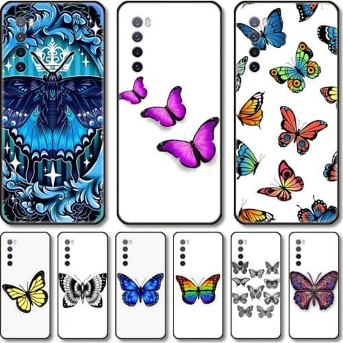 Butterfly Phone Case For Huawei Nova 2 3 4 5 6 7 8 SE i E Pro Lite black cell shell
