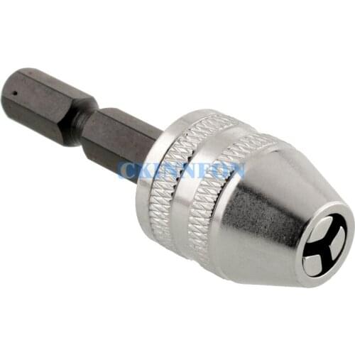 DHL 50PCS Quality 6mm 1/4" Keyless Drill Chuck Adapter Silver Brick Rotary Tools Drill