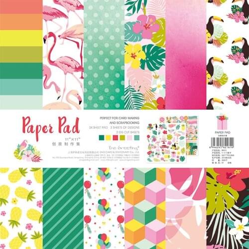 ENO Greeting 8inch 24sheet Craft PAPER DESIGNER Flowers Stickers Scrapbooking PAPER Pad DIY Vintage Floral Papier Scrapbook