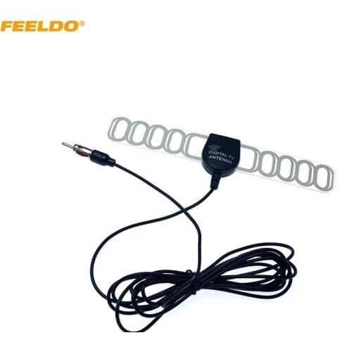 FEELDO 1Set Car 12V Internal Digital Antenna AM/FM Auto Raido Antenna Aerial Signal Enhanced Antenna With Amplifier