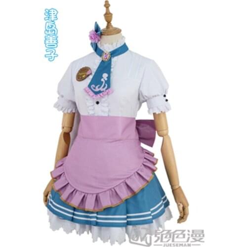 Hot Anime LoveLive!Sunshine Valentines Day Tsushima Yoshiko Dress Wake Up Maid Cosplay Costume For All Members O
