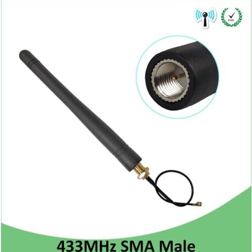 10pcs 433MHz antenna 3dBi SMA Male Connector antenne 433 mhz directional antena +21cm RP-SMA to ufl./ IPX 1.13 Pigtail Cable