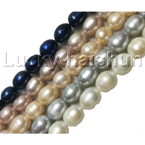 JQHS 17" 10mm baroque rice oval white pink gray purple black potato pearls necklace leopard clasp j13252 jewelry chain