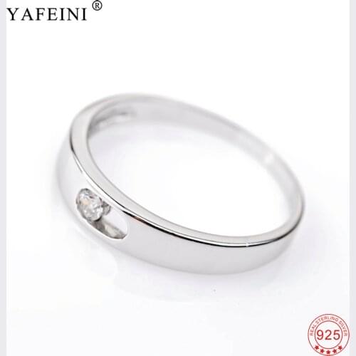 925 Sterling Silver Rings Crystal Charming Couple Rings For Lovers Luxury Fashion Jewelry Wedding Engagement Band Rings