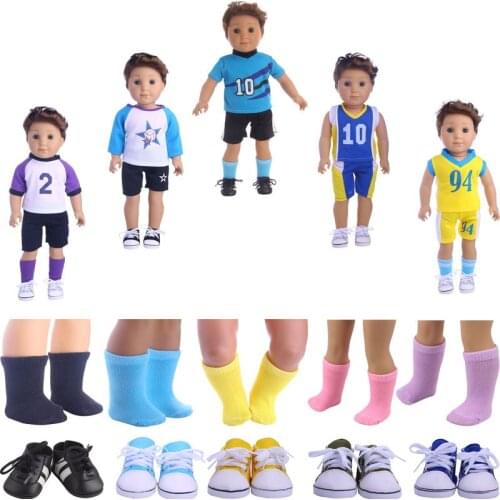 Doll Clothes Football Soccer Sneakers Shoes For 18 Inch American&43CM Reborn Baby New Born Doll ,Girls Russia Doll Gifts Toy