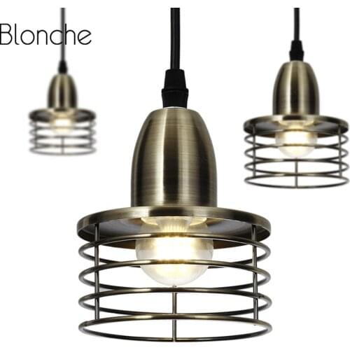 Loft Decor Pendant Lights Industrial Lamp E27 Iron Cage Vintage Dinning Room Hanging Lamp Modern Kitchen Nordic Light Fixtures