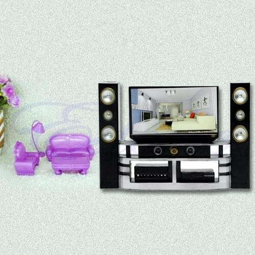 Cute Kid Dollhouse Furniture Accessories TV Theatre Set Outfit