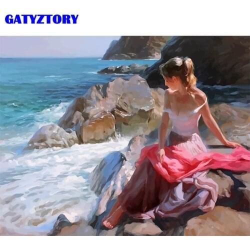 GATYZTORY Frame Women Diy Painting By Numbers Kit Acrylic Canvas Paint By Numbers Handpainted Oil Painting For Home Decoration