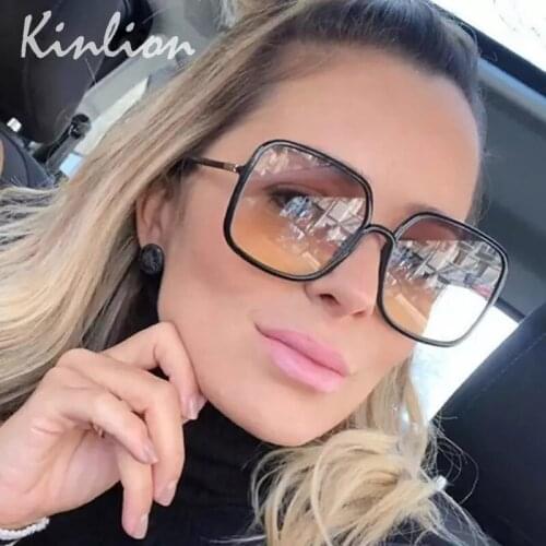 Kinlion Classic Vintage Oversized Sunglasses Women Luxury Brand 2019 Square Mens Sun Glasses Feminino Gafas De Sol De Oculos