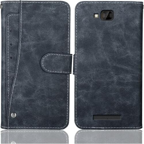Luxury Wallet Logicom Le Hola Case 5" Vintage Flip Leather Protective Cover For Logicom Le Hola Case With Front Card Slots