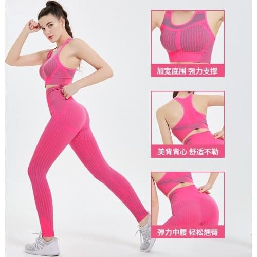 Comfortable With Women Sports Wicking Breathable Slim Shape Yoga Set Sexy Style Track And Field Clothes Two Pieces Combination