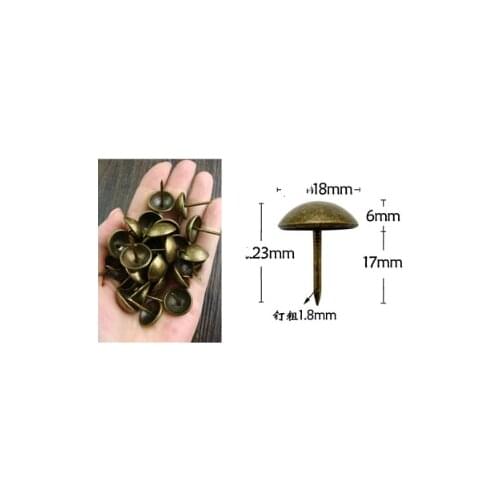 18*23mm Thickened foam sofa nail antique copper big head nail soft bag antique drawing door nail round head decoration
