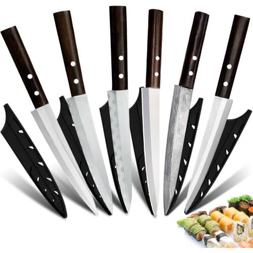 XYj Japanese Salmon Sushi Knife Petty Raw Fish Filleting Sashimi Stainless Steel Kitchen Knife Left Right Hand Gift Box Cover