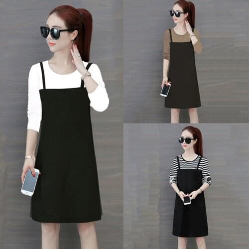 Two piece long sleeve womens dress with sleeve stitching in spring and summer Long Sleeve Dress robe été SAGACE 2021