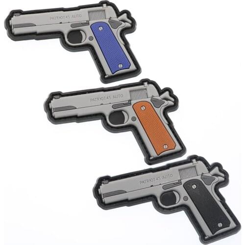 1911 Retro Firepower 3D PVC Patch Waterproof Military Tactics Moral Patch Gun Rubber Rider Outdoor Zipper Back Sticker Backpack