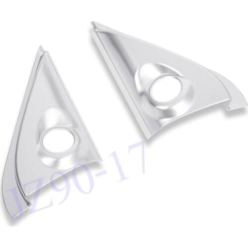 2Pcs ABS Chrome Car modeling Inner Front Door A Pillar Speakers Cover Trim Fit For Mitsubishi Outlander Accessories 2015 - 2019
