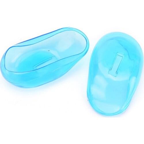 2 PCS Blue Clear Silicone Ear Cover Hair Dye Shield Protect Salon Color