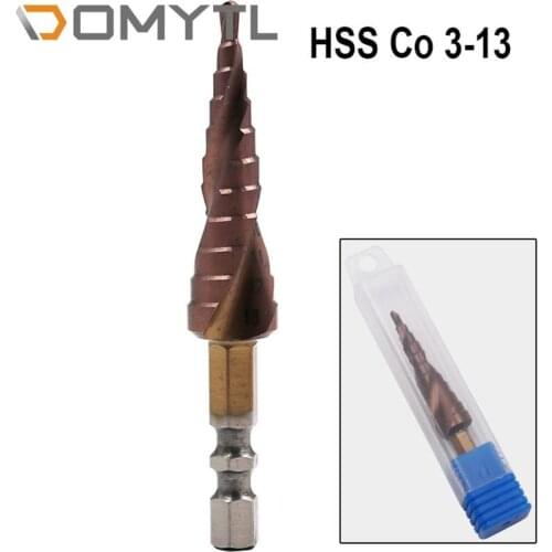 3-13mm Cobalt Family M35 Hex Shank Step Drill Bit Stainless Steel Metal Hole Opener Drill Double Blade Pagoda Drill