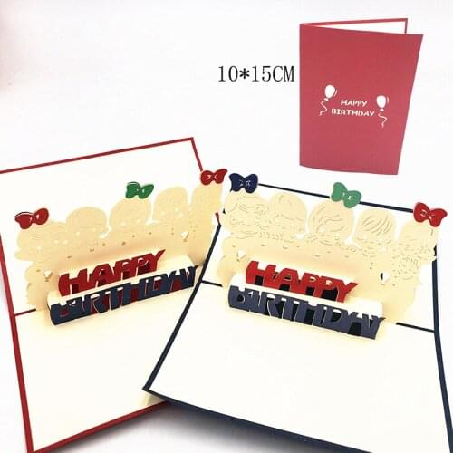 1pcs Handmade 3D Pop Up Card Paper Greeting Kirigami Card Children Invitation Happy Birthday Postcards Thanksgiving Gifts Decor