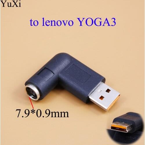 DC 7.9*0.9mm 5.5*2.1mm DC Jack to Special USB Charger Power Adapter 90 Degree Angled for Lenovo Yoga3 PRO yoga 3 4 11 Laptop
