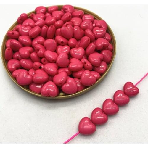 50pcs 10mm of Acrylic Heart Beads Earrings Necklace Accessories Beads For Jewelry Making DIY Jewelry Findings#07