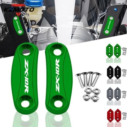 Motorcycle CNC Aluminum Mirror Hole Cover Windscreen Driven Mirror Eliminators Cap For KAWASAKI ZX-10R ZX10R zx-10r 2008-2015