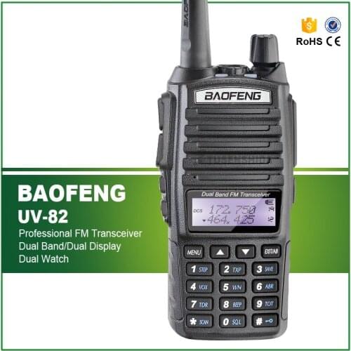 Free Shipping Original Baofeng UV-82 VHF UHF Dual Display 5W Ham Two Way Radio Dual PTT UV-82