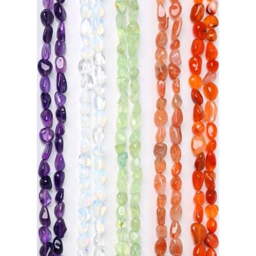 Natural 7-11mm Chip Beads Gravel Quartz Stone Spacer Beads For DIY Jewelry Making Findings Strand 15" Good Gift to Kids