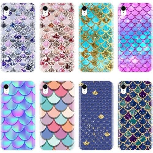 Phone Case For Apple iPhone 6 S 6S 7 8 X XR XS Max Fish Scale Luxury Silicone Soft Back Cover For iPhone 8 7 6S 6 S Plus Case