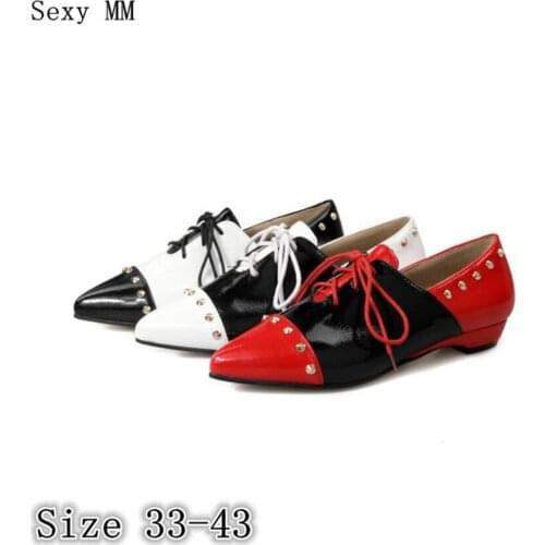 Women Oxfords Slip On Shoes Flats Wedges Woman Loafers Wedge Flat Shoes Plus Size 33 - 40 41 42 43