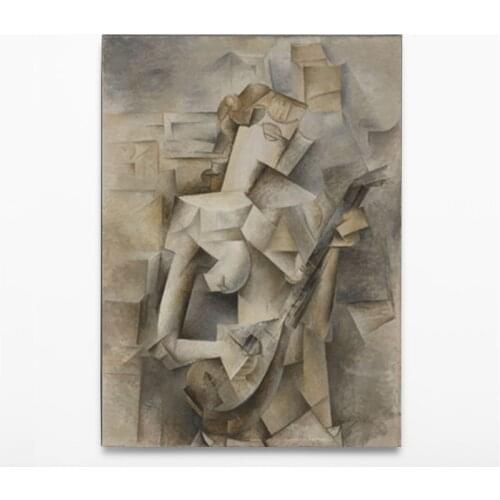 Canvas Printings Painting Picasso Abstract Painting Girl Playing The Guitar Wall Art Picture for Living Room Home Decor BJS67