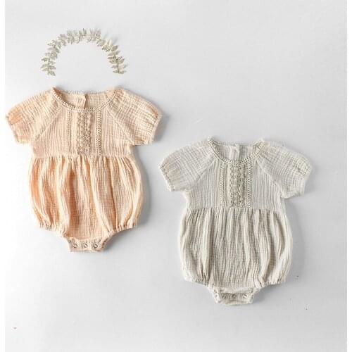 Newborn Baby Girl Clothes Summer Baby Romper 100% Cotton New born Infant Clothing Set Baby Romper + Headband 2pcs For Playsuit