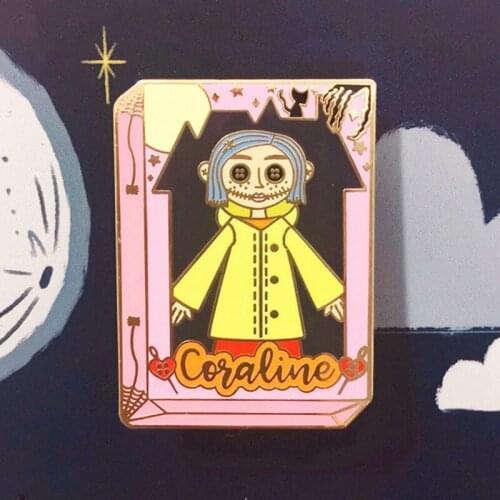Coraline Book Mysterious Door Enamel Brooch Pin Backpack Hat Bag Lapel Pins Badges Women Mens Fashion Jewelry Accessories