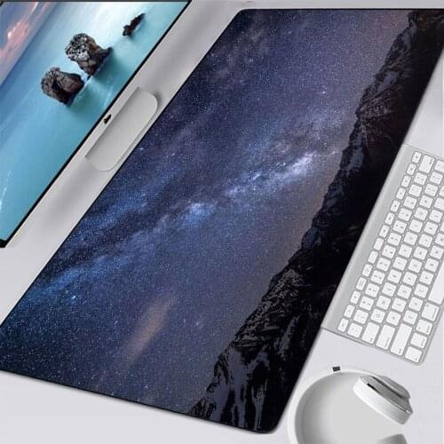 Night Sky Mouse-pad with Sewn Edges Thermal Transfer Printed Mice Mat Laptop Notebook Keyboard Pad Gaming 900x400mm mouse pad