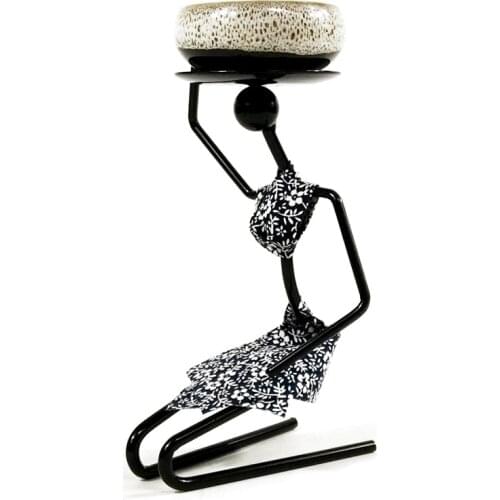 Creative Mini Succulent Flower Pot Wrought Iron Artist Small Flower Stand Woman Home Desktop Decoration Candle Holder